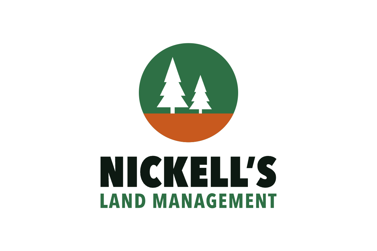 Nickell's Land Management logo: land clearing, forestry mulching and pond work in Parker, Kansas